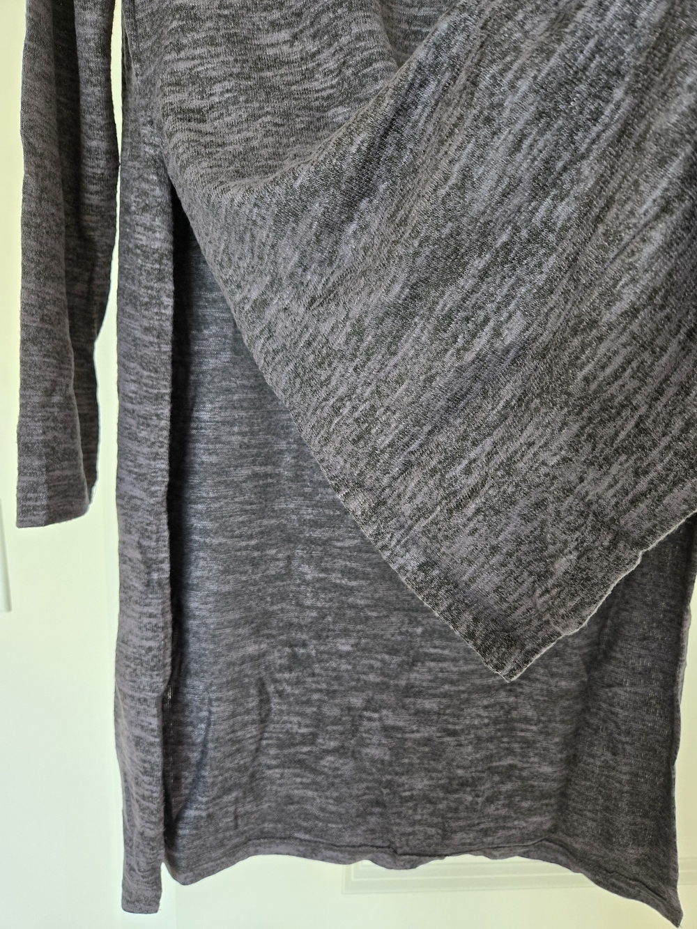 Women's Long Sleeve Heathered Tunic Top - Charcoal - Picture 2 of 5